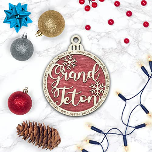 Grand Teton National Park Christmas Ornament | Grand Teton Christmas Ornament | Grand Teton Wooden Christmas Ornament