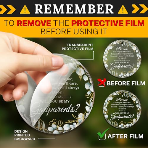 HEXMOZ Godparents Proposal Gift - Will You Be My Godparents Ornament - Godparent Gifts for Baptism, Catholic Godparent Ornament, Present from Godchild - Acrylic Christmas Ornaments 2025