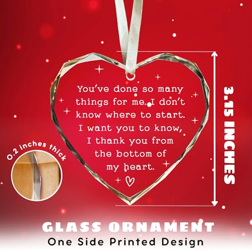 Thank You Gifts for Women, Mom, Friends, Bestie, Nurse, Teacher, Mentor, Boss, Coworkers, Manager - Christmas Ornaments for Friends - Thank You Christmas Ornaments - Glass Ornament