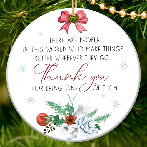 HEXMOZ Thank You Gifts for Women, Coworkers, Boss, Manager, Teacher, Nurse, Mom, Friends - Appreciation Gifts for Women - Farewell, Leaving, Going Away Present Ideas - Ceramic Christmas Ornament 2025