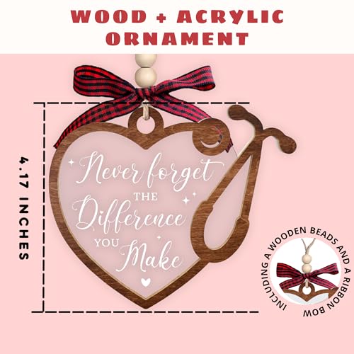 Nurse Gifts for Women - Nurses Week Gifts - Gift for Nurses - Nurse Rn Nicu Practitioner Gift for Women - Retirement, Birthday Appreciation Nursing Student Ideas - Wood Acrylic Ornament