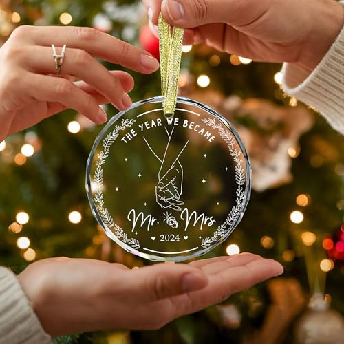 Gossby Wedding Gifts - Mr and Mrs - 1st for Wife Husband - Car Hanging Decoration Ornament - Wine Bottle Decor - Just Married Gifts for Newlywed Couple, Bride, Groom V3