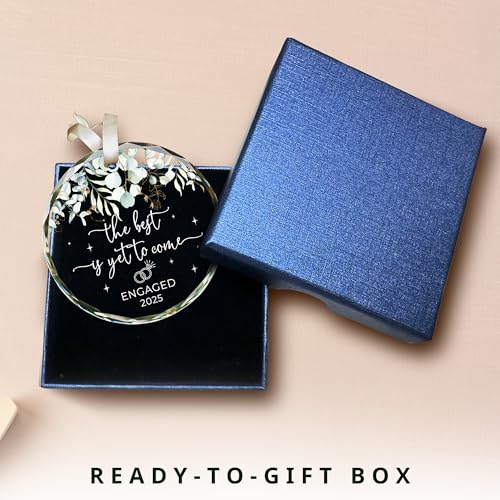 Engagement Gifts for Couples - Gifts for Newly Engaged Couples - Happy Engagement Gift for Her, Bride to Be - Just Engaged Ideas for Her, Friends - Glass Ornament 2025