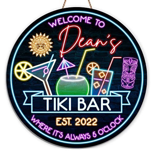All Over Printed No Real Led Neon Tiki Bar Signs, Gettin' Freaky At The Tiki Signs, 12",18" Tiki Bar Signs, Tiki Louge, Tiki Huts, Tiki Bar, Welcome Sign, Door Signs, Bar Signs, Tiki Signs (WCS-ENNG-35071001)
