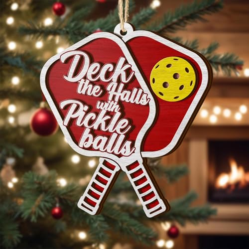 All Over Printed Pickleball Ornaments 2024, Pickleball Christmas Ornaments, Pickleball Gift, Pickleball Acessories Christmas 2 Layers Ornaments for Christmas Tree Hanging