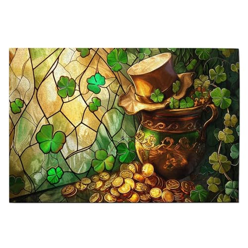 All Over Printed, Irish Doormat, Shamrock Doormat, 2D Doormat, Welcome Doormat, Patricks Day Doormat, 24x16 inches, 30x18 inches Doormat, St Patrick's Day Decorations (EPHG-54276002)