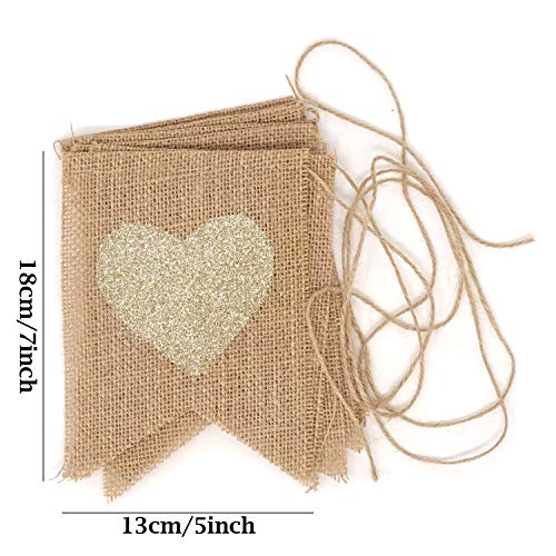 Honbay MR and MRS Burlap Banner Wedding Bunting Banner for Wedding Photo Props, Backdrop or Table Decorations