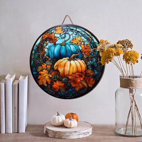 2D Flat All Over Printed, Pumpkin Wooden Sign, Fall Sign, Autumn Sign, Pumpkin Sign For Fall Decor, 8",12",18" Wood Sign, Autumn Decor, Fall Decorations (CSWS-EPHG-51951004)