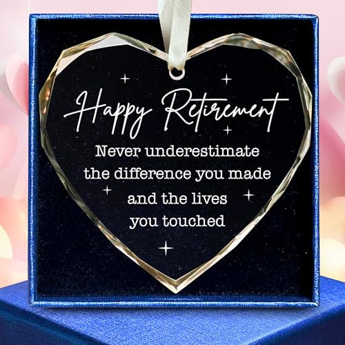 Retirement Gifts for Women Men 2025 - Retirement Gifts for Women Men 2025 Coworker, Teacher, Nursing - Never Underestimate The Difference You Made Ornament - Glass Retired Ornament 2025