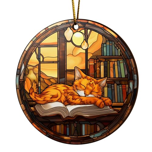 2D Flat All Over Printed, Book Ornaments, Bookshelf Christmas Ornaments, 2 Sides 3.5" Wood Ornament, Gift for Book Lover
