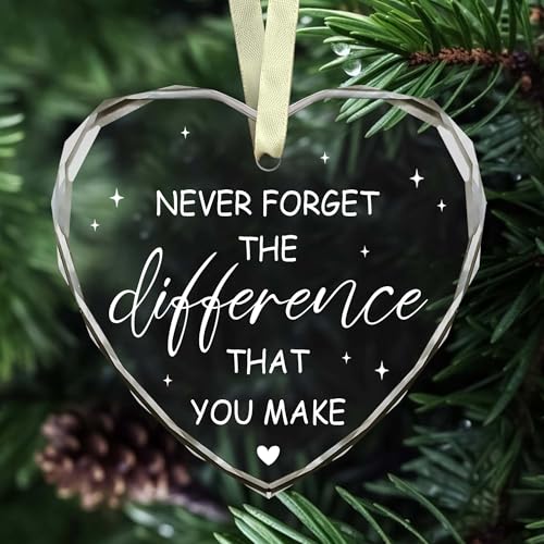 BSQUIELE Thank You Gifts for Women - Never Forget The Difference That You Make Ornament - Farewell, Leaving, Appreciation, Retirement Gifts for Coworker, Boss, Manager for Women