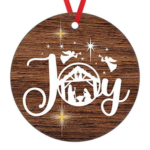 Christian Christmas Ornament Nativity Scene Ornament for Christmas Tree Decorations Joy Nativity Ornament Religious Christmas Ornaments Merry Christmas Ornament 2023 Jesus Birth Ornament