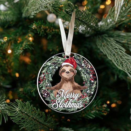 Sloth Ornaments - Sloth Ornaments for Christmas Tree - Animal Gifts for Women - Acrylic Ornament 2024