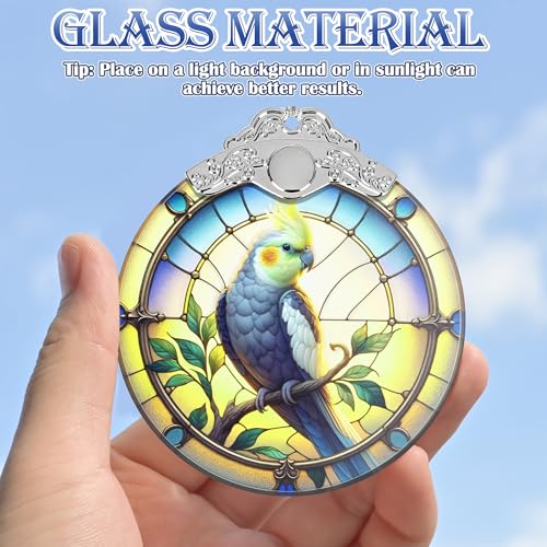 Cockatiel Christmas Ornament - Stained Glass Cockatiel Decor for Tree