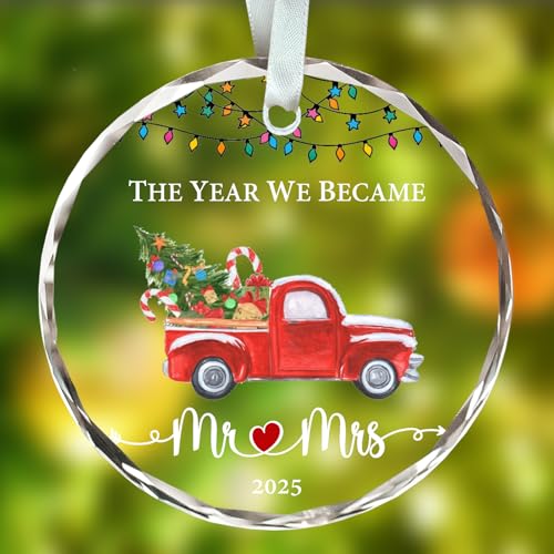 Wedding Ornament 2025,Wedding Gifts for Newlyweds, Our First Christmas Married Ornament 2025, Bridal Shower Gifts, The Year We Became Mr and Mrs Ornaments