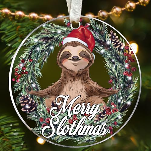 Sloth Ornaments - Sloth Ornaments for Christmas Tree - Animal Gifts for Women - Acrylic Ornament 2024