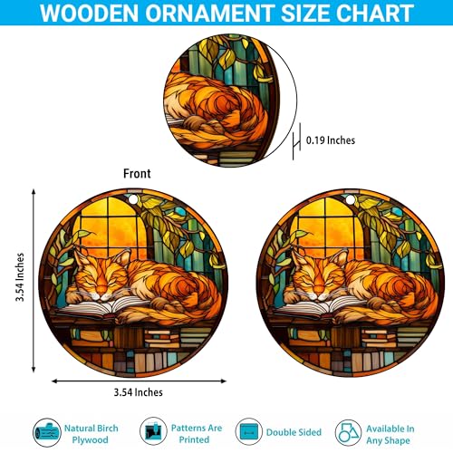 2D Flat All Over Printed, Book Ornaments, Bookshelf Christmas Ornaments, 2 Sides 3.5" Wood Ornament, Gift for Book Lover