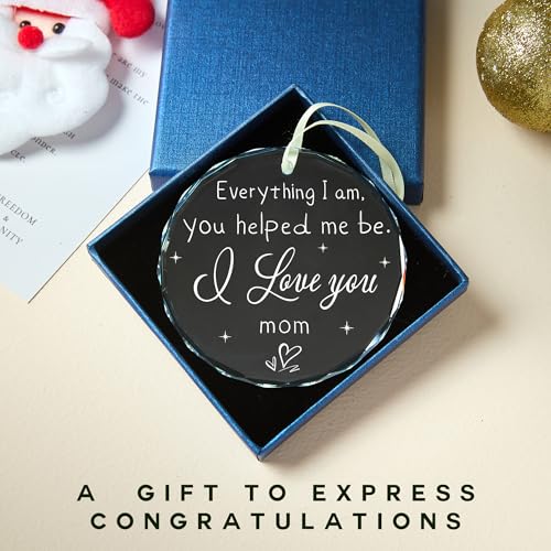 Gifts for Mom,Mom Gifts, Birthday Gifts for Mom, Gift for Mom from Daughter, Son, Love You Mom Gifts - Glass Ornaments for Mom 2025