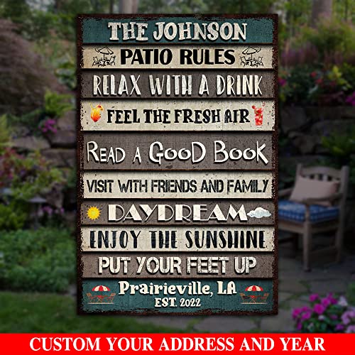 All Over Printed, Hot Tub Rules Metal Sign 12x16 Inches, Hot Tub Funny Sign, Toilet Decorations Wall Hanging