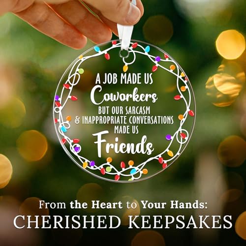 HEXMOZ Coworkers Gifts - Coworker Christmas Ornament - Work Besties Work Friends Gift for Women - White Elephant, Funny Secret Santa Gifts Ideas, Friendship Christmas Ornaments for Coworkers 2025