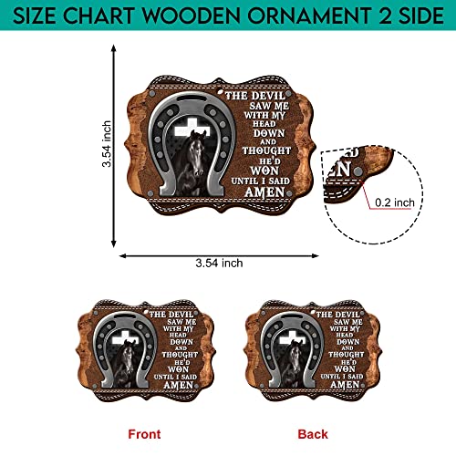 Vibepy All Over Printed Horse Ornament, Christmas 2022, 3.5" Wood Ornament 2 Sided, Gift for Horse Lover