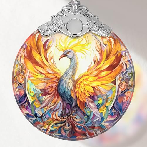 Phoenix Stained Glass Ornament - Christmas Tree Decor, Spreading Wings