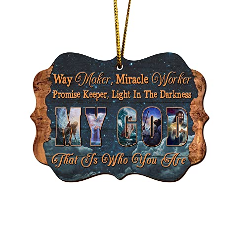 All Over Printed, God Religious Ornaments, Christmas Tree Ornaments, 3.5 inches Wood Ornament 2 Sided, Gift for Christmas