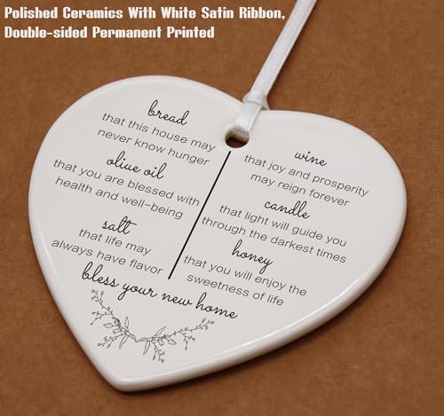 Congratulation New House Gift-Homeowner Gift-Happy Housewarming Present-Congrats First Time New House Present-Heart Shaped Ornament-Bress Your New Home