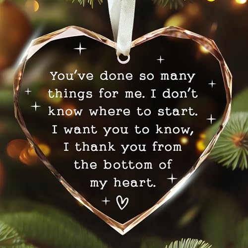 Thank You Gifts for Women, Mom, Friends, Bestie, Nurse, Teacher, Mentor, Boss, Coworkers, Manager - Christmas Ornaments for Friends - Thank You Christmas Ornaments - Glass Ornament