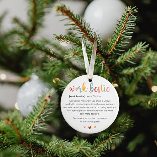 Coworker Ornaments - Christmas Ornaments for Women Coworkers - Coworker Gifts for Women, Gifts for Friends Female Coworker - Ceramic Ornament