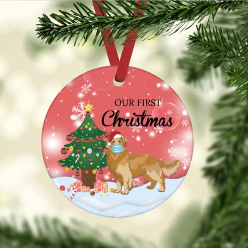 Christmas Tree Ornament, Golden Retriever Christmas Ornament Christmas Bauble, Xmas Ornaments Our First Christmas Ornament Pendant Christmas Decorations Hanging Ornament Keepsake