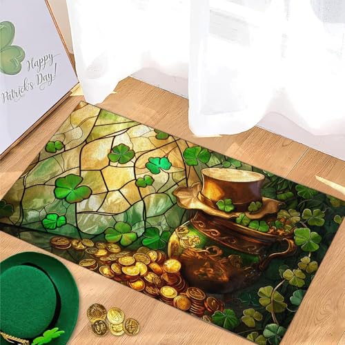 All Over Printed, Irish Doormat, Shamrock Doormat, 2D Doormat, Welcome Doormat, Patricks Day Doormat, 24x16 inches, 30x18 inches Doormat, St Patrick's Day Decorations (EPHG-54276002)