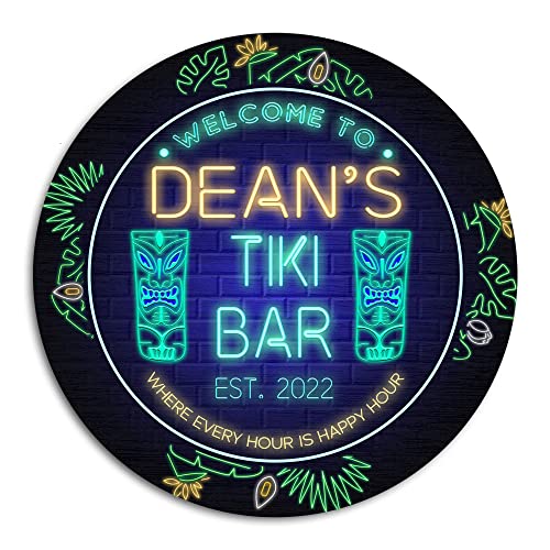 All Over Printed No Real Led Neon Tiki Bar Signs, Gettin' Freaky At The Tiki Signs, 12",18" Tiki Bar Signs, Tiki Louge, Tiki Huts, Tiki Bar, Welcome Sign, Door Signs, Bar Signs, Tiki Signs (WCS-ENNG-35068001)