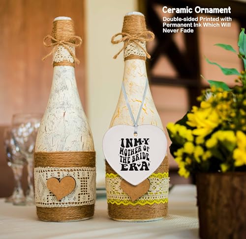 Mother of The Bride Gift,Wedding Present for Mom,Bridal Party Present for Mom, Ceramic Heart Shaped Ornament-in My Mother of The Bride Era