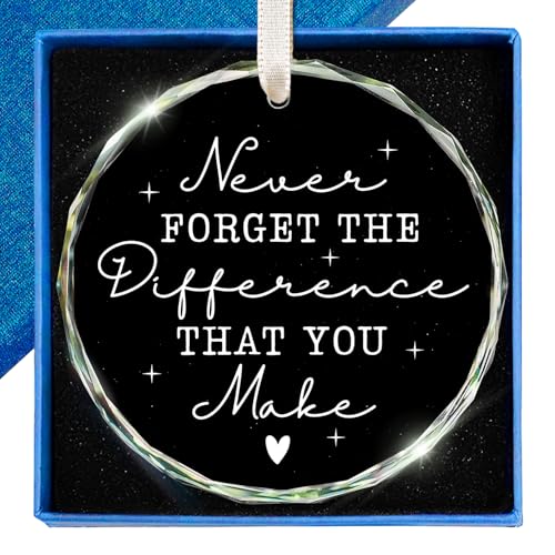 ZAGKOO Thank You Gifts - Teacher Appreciation Gifts, Teacher Nurse Ornament - Retirement Gift for Woman Men - Appreciation Gift for Employee Coworker Friend Counselor Boss - Glass Ornament Keepsake