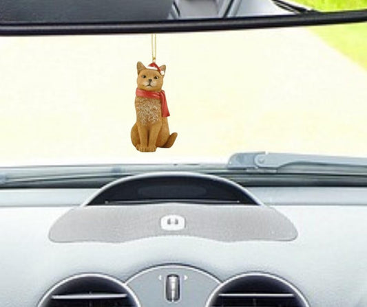 Orange Cat Christmas Ornament - Ornament for Christmas Tree - Holiday Stocking Stuffer - Festive Holiday Ornament