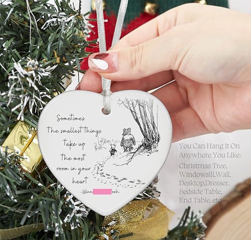 Gifts for Teacher Friends Mom Dad Anut Uncle Grandparents Godparents-Sometimes The Smallest Things-Ceramic Heart Ornament Keepsake Sign Plaque Decor