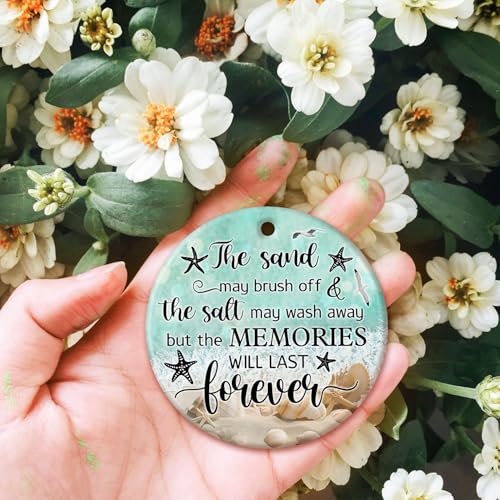 ZAGKOO Beach Themed Gift - Beach Gifts for Women - Beachy Ornaments - Decoration Gifts for Women, Men, Family, Friends - Beachy Christmas Party Decorations - Ceramic Christmas Ornament 2025