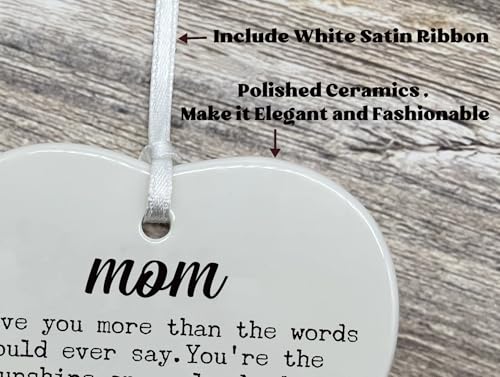 Mom Gifts for Mother's Day-Birthday Thanksgiving New Year Wedding for Mother-Thank You Gifts for Mom New Mom Mother-in-Law Bonus Mom-Mother Appreciation Gifts-Heart Shaped Ornament