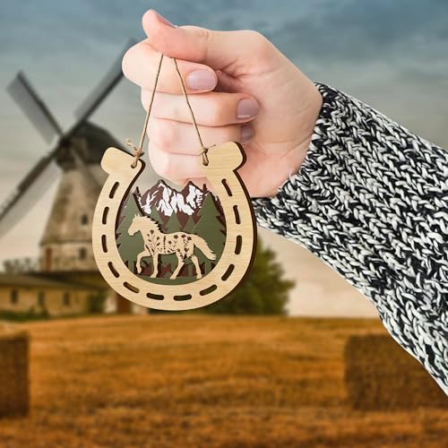 All Over Printed Horse Ornaments; 3.5"x3.5" 2 Layer Christmas Decorations, Gift For Horse Breeder