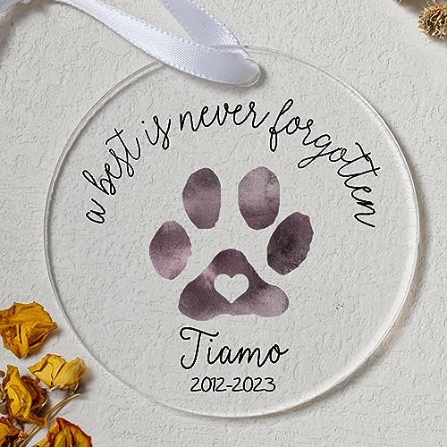 Forever in Our Hearts Ornament, Dog Loss Ornament in Loving Memory Ornament Pet Memorial Christmas Ornament Pet Sympathy Ornament Dog Loss Remembrance Gift Pet Memorial Gift