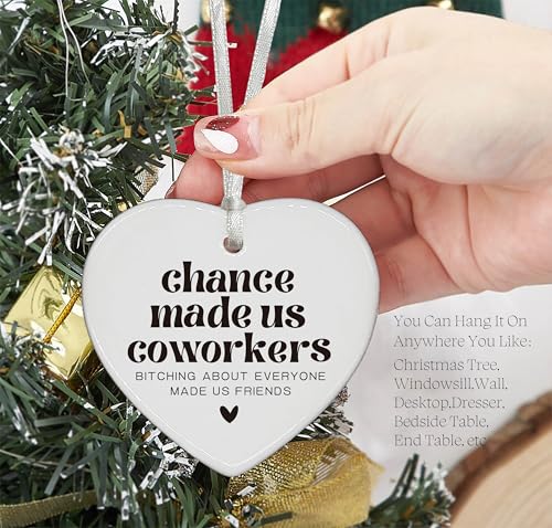 Chance Made Us Coworkers-Funny Colleagues Promotion,Farewell,Retirement,Goodbye,Leaving New Job Gifts for Friends Coworkers Boss Leader-Appreciate Heart Shaped Ornament with Gift Box