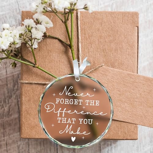 ZAGKOO Thank You Gifts - Teacher Appreciation Gifts, Teacher Nurse Ornament - Retirement Gift for Woman Men - Appreciation Gift for Employee Coworker Friend Counselor Boss - Glass Ornament Keepsake