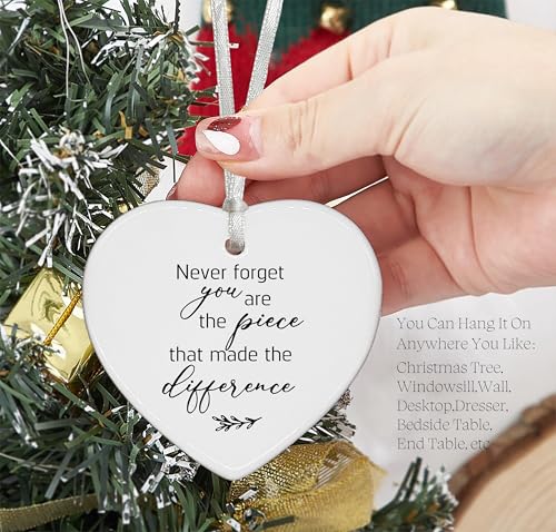 Never Forget You are The Piece-Colleague Promotion,Retirement,Farewell,Goodbye,Leaving New Job Gifts for Coworker Boss Leader Teacher-Appreciate Heart Shaped Ornament with Gift Box