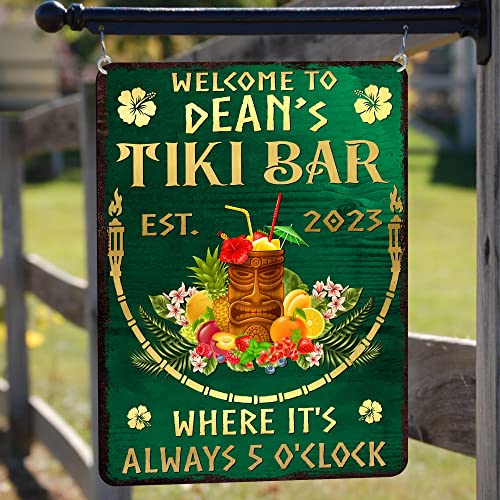 All Over Printed No Real Led Neon, Tiki Bar Metal Sign, Tiki Lounge Tiki Hut Sign, Bar Sign, Tiki Sign, 8x12", 12x18", 16x24" Metal Sign, Door Sign, Welcome Sign, Bar Decor (04)
