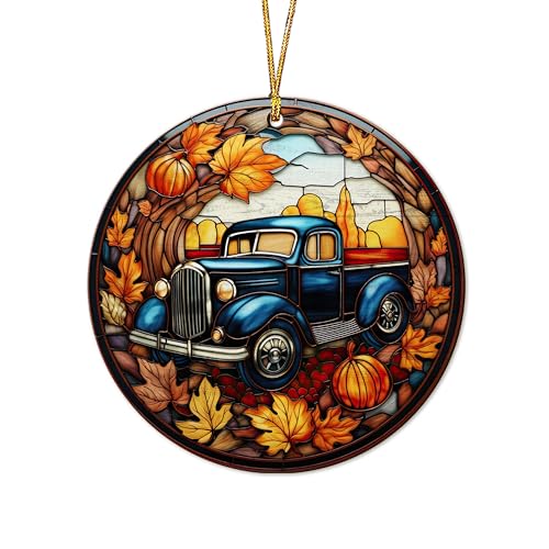 2D Flat All Over Printed, Fall Ornaments, Pumpkin Ornaments, 2 Sides 3.5" Wood Ornament, Fall Home Autumn Decor, Gift for Thanksgiving (Ephg-52035013)