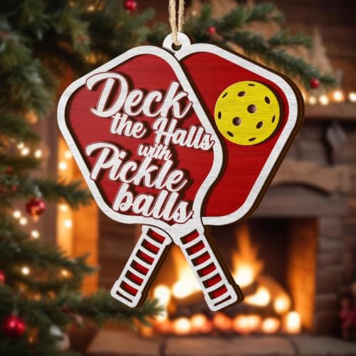 All Over Printed Pickleball Ornaments 2024, Pickleball Christmas Ornaments, Pickleball Gift, Pickleball Acessories Christmas 2 Layers Ornaments for Christmas Tree Hanging