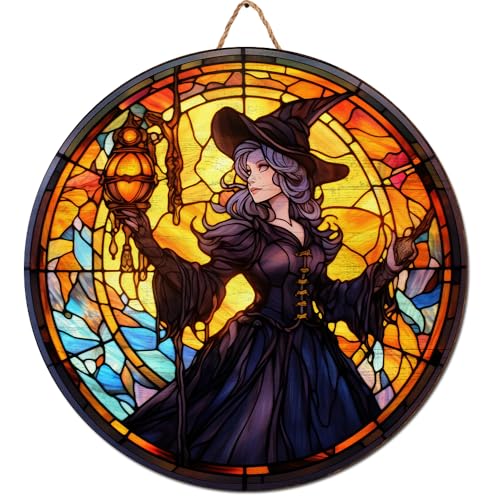 2D Flat All Over Printed, Halloween Wooden Sign, Witch Sign, Halloween Decor, 8",12",18" Wooden Sign, Witch Room Decor, Gift For Her, Gift for Witch