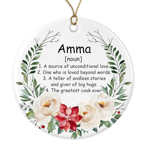 Amma Noun Ornament, Family Definition, Amma Definition Ornament, Christmas Ornament for Amma, Amma Gifts, Chirstmas Tree Ornament Printed on One Side