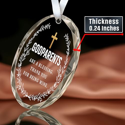 HEXMOZ Godparents Gifts - Godparent Ornament 2025 - Godparent are Blessing, Thank You for Being Mine Present - God Parent Gift Ideas, Gifts for Godparents, Baptism Gift - Glass Ornament for Christmas